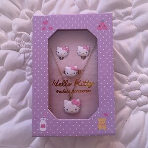 Official Sanrio Hello Kitty Pink Necklace and Earrings Set